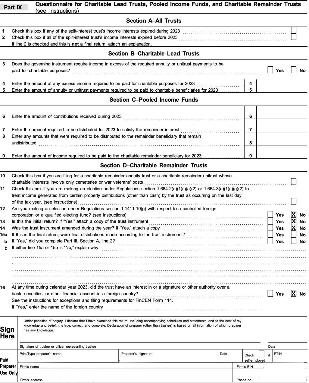 Form 5227 Part IX